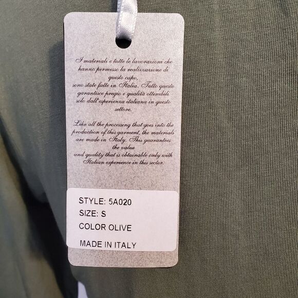 Nota Batida Italy Cotton Modal Asymmetric Lagenlook Olive Dress S - Picture 3 of 4